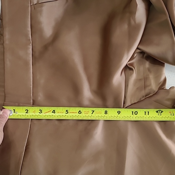 NWT Talbots Dark Gold Tan wide leg pants with satin shine size 8 - Picture 11 of 13